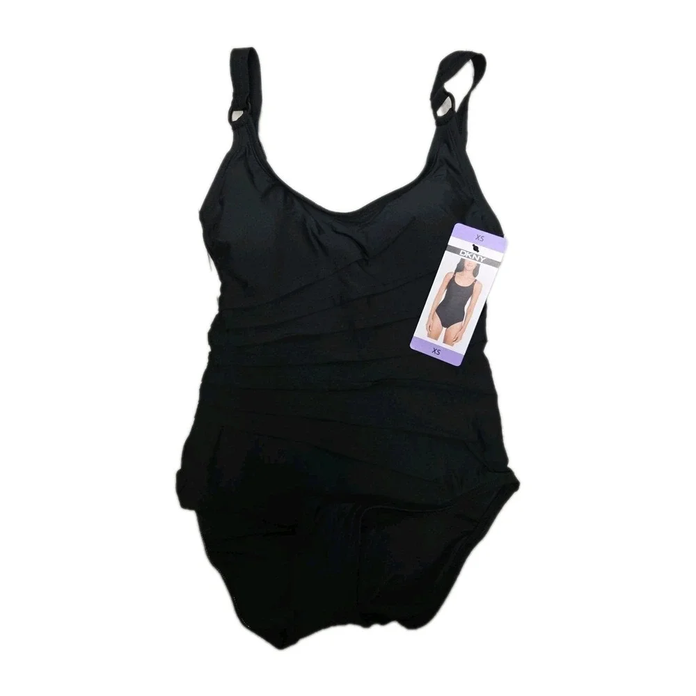 DKNY Women's One-Piece Swimsuit, Black, Size XS - Picture 1 of 3